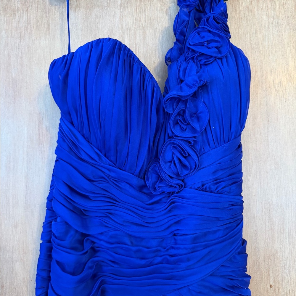 Jovani Royal Blue Ruched Gown